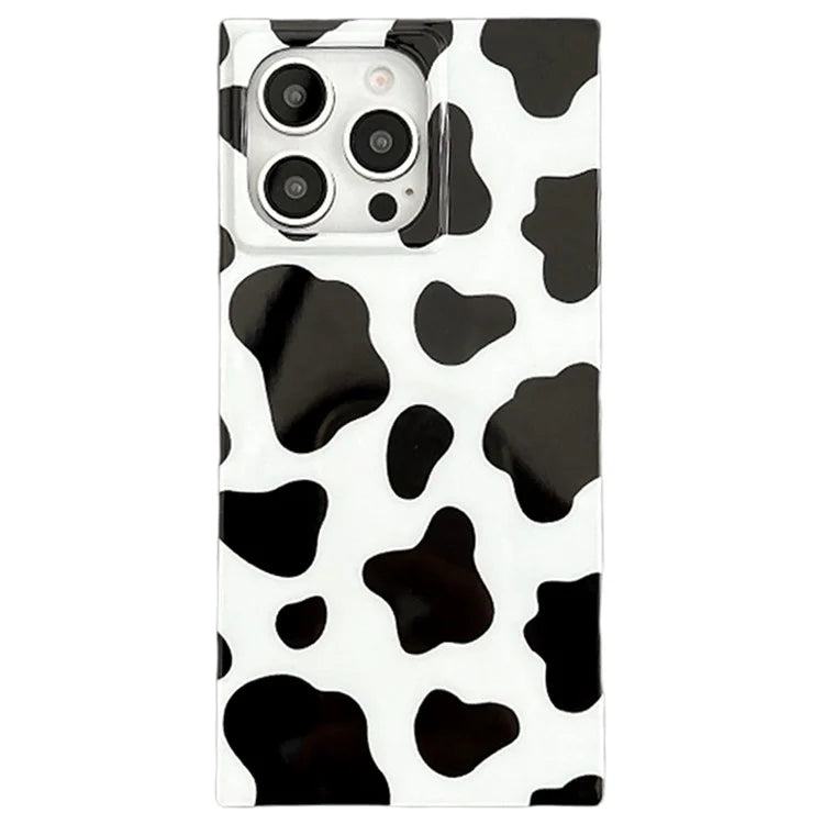 For iPhone 15 Pro Max Case Square Design Glossy TPU Pattern Phone Cover