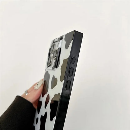 For iPhone 15 Pro Max Case Square Design Glossy TPU Pattern Phone Cover