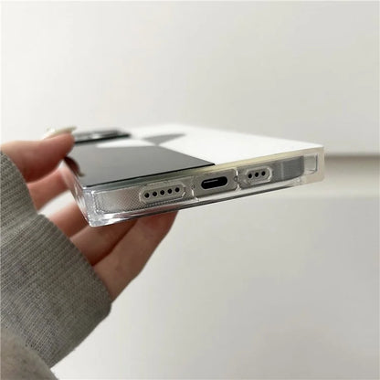 For iPhone 15 Pro Max Case Square Design Glossy TPU Pattern Phone Cover