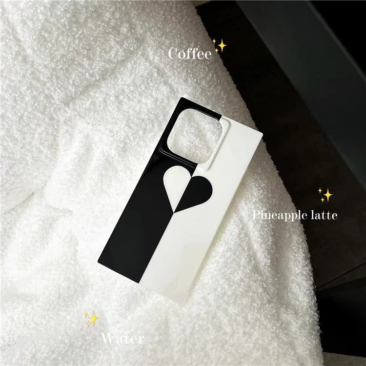 For iPhone 15 Pro Max Case Square Design Glossy TPU Pattern Phone Cover