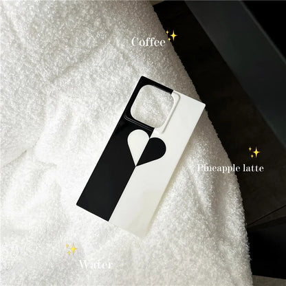 For iPhone 15 Pro Max Case Square Design Glossy TPU Pattern Phone Cover