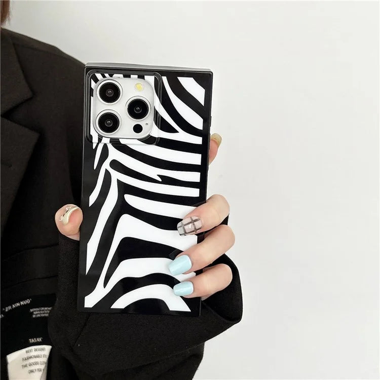 For iPhone 15 Pro Case Pattern Square Edge Flexible TPU Phone Cover