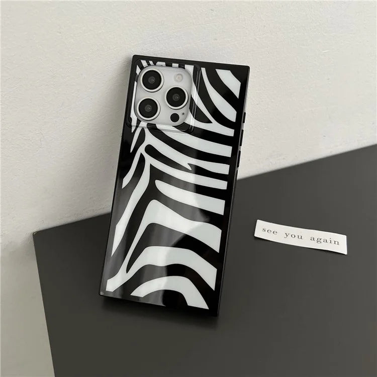 For iPhone 15 Pro Case Pattern Square Edge Flexible TPU Phone Cover
