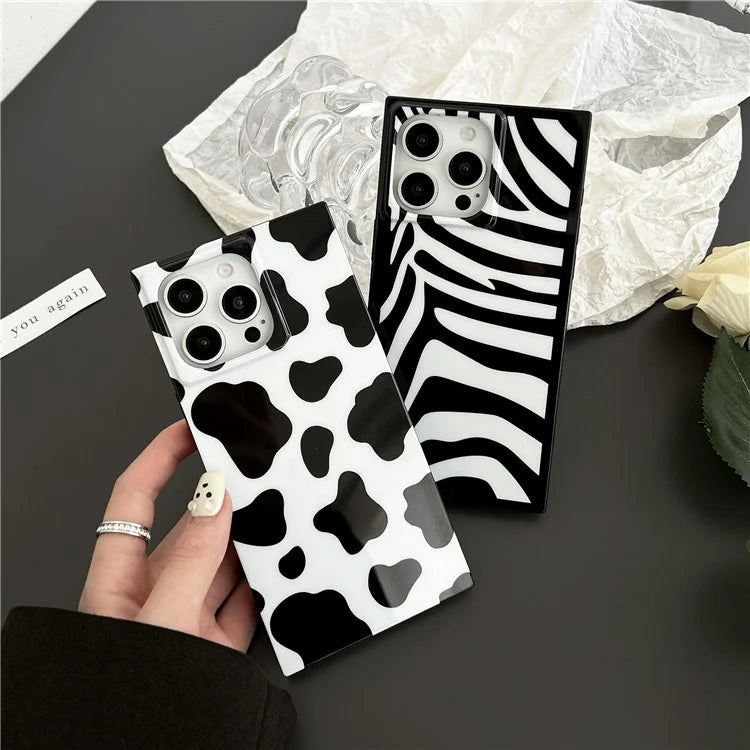 For iPhone 15 Pro Case Pattern Square Edge Flexible TPU Phone Cover