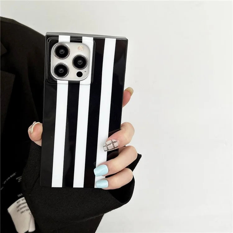 For iPhone 15 Pro Case Pattern Square Edge Flexible TPU Phone Cover