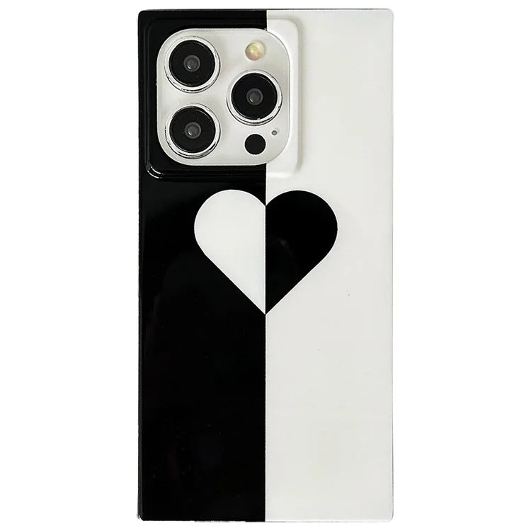 For iPhone 15 Pro Case Pattern Square Edge Flexible TPU Phone Cover
