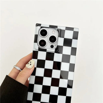 For iPhone 14 Pro Max Square Case Pattern Printed TPU Phone Cover Glossy Trendy
