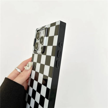 For iPhone 14 Pro Max Square Case Pattern Printed TPU Phone Cover Glossy Trendy