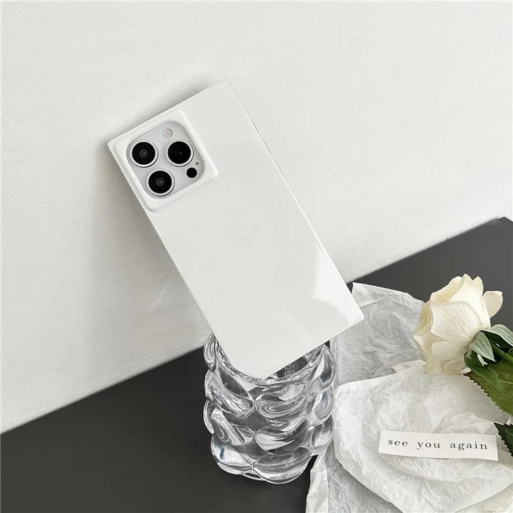 For iPhone 14 Pro Max Square Case Pattern Printed TPU Phone Cover Glossy Trendy