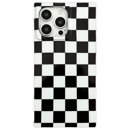 For iPhone 14 Pro Case Square Design Pattern TPU Glossy Protective Cover