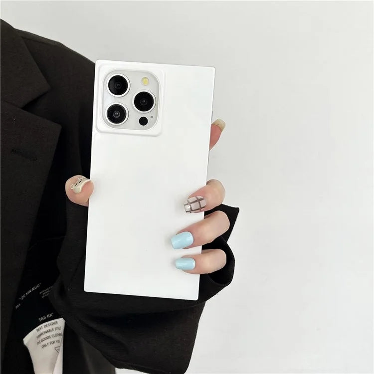 For iPhone 14 Pro Case Square Design Pattern TPU Glossy Protective Cover