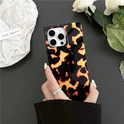 For iPhone 13 Pro Case Pattern Glossy TPU Phone Cover Aesthetic Square Edges