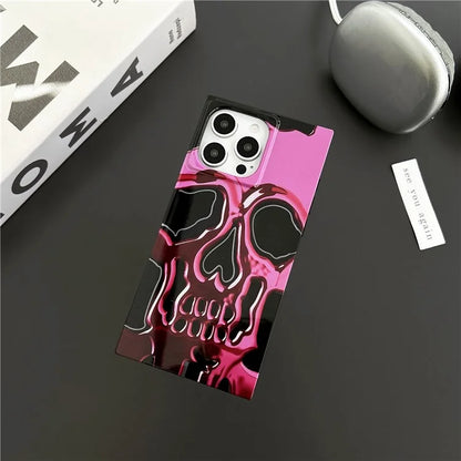 For iPhone 13 Pro Case Pattern Glossy TPU Phone Cover Aesthetic Square Edges