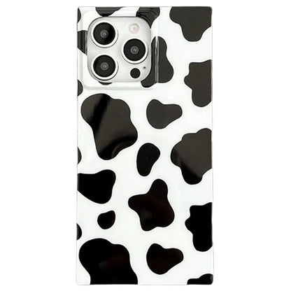 For iPhone 13 Pro Case Pattern Glossy TPU Phone Cover Aesthetic Square Edges