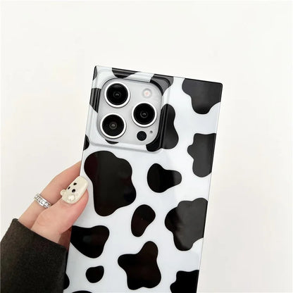 For iPhone 13 Pro Case Pattern Glossy TPU Phone Cover Aesthetic Square Edges
