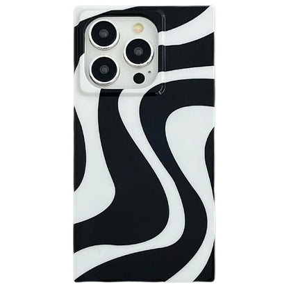 For iPhone 13 Pro Case Pattern Glossy TPU Phone Cover Aesthetic Square Edges