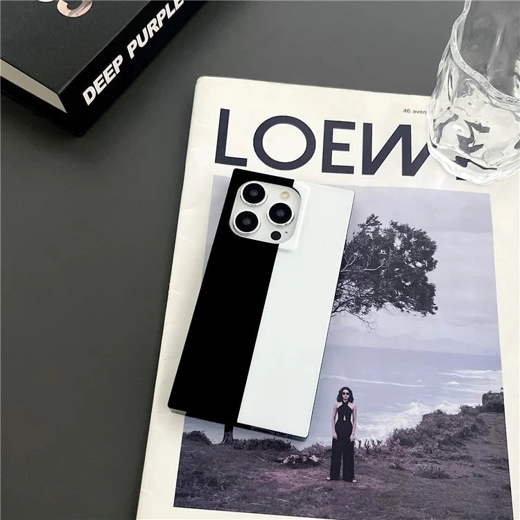 For iPhone 13 Pro Case Pattern Glossy TPU Phone Cover Aesthetic Square Edges