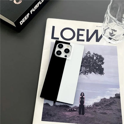 For iPhone 13 Pro Case Pattern Glossy TPU Phone Cover Aesthetic Square Edges