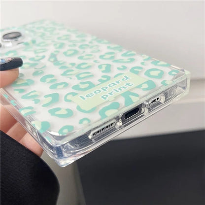 For iPhone 13 Pro Case Pattern Glossy TPU Phone Cover Aesthetic Square Edges