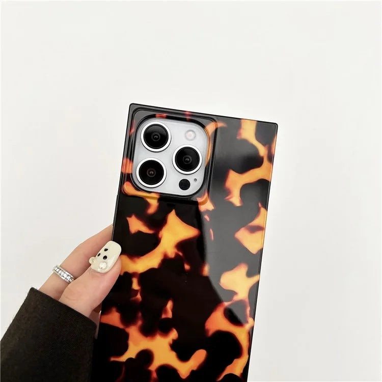For iPhone 13 Pro Max Square Case Pattern TPU Soft Phone Cover Glossy Surface