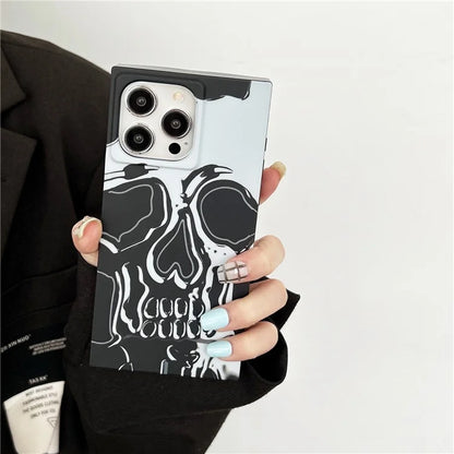 For iPhone 14 Pro Max Case Pattern Printing TPU Square Phone Cover Matte Finish