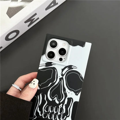 For iPhone 14 Pro Max Case Pattern Printing TPU Square Phone Cover Matte Finish