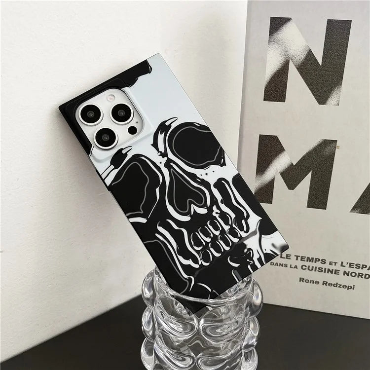 For iPhone 14 Pro Max Case Pattern Printing TPU Square Phone Cover Matte Finish