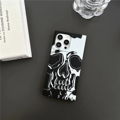 For iPhone 14 Pro Max Case Pattern Printing TPU Square Phone Cover Matte Finish