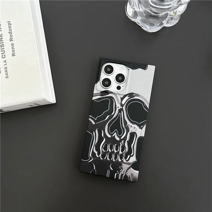 For iPhone 14 Pro Max Case Pattern Printing TPU Square Phone Cover Matte Finish