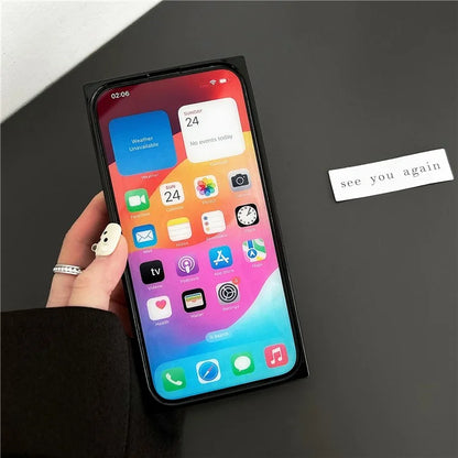 For iPhone 14 Pro Max Case Pattern Printing TPU Square Phone Cover Matte Finish