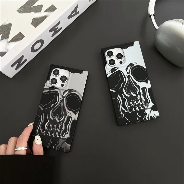 For iPhone 14 Pro Max Case Pattern Printing TPU Square Phone Cover Matte Finish