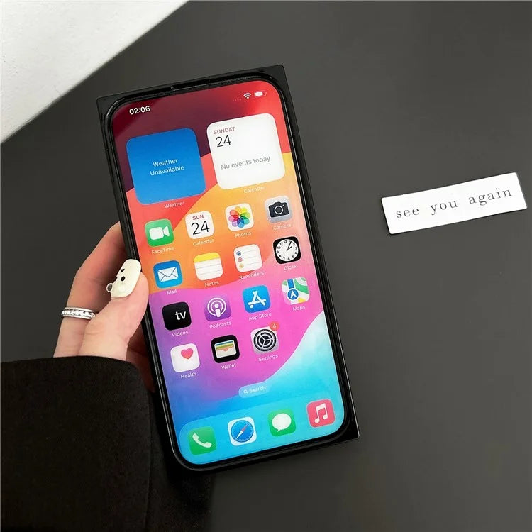 For iPhone 14 Pro Max Case Pattern Printing TPU Square Phone Cover Matte Finish