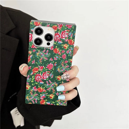 For iPhone 15 Pro Matte Case Pattern TPU Flexible Phone Cover Square Edge