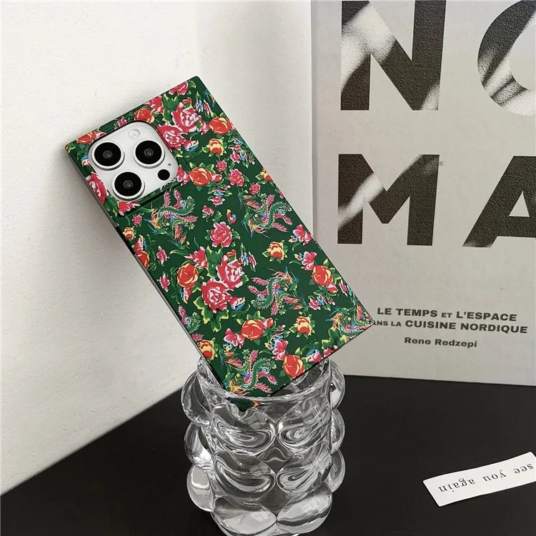 For iPhone 15 Pro Matte Case Pattern TPU Flexible Phone Cover Square Edge