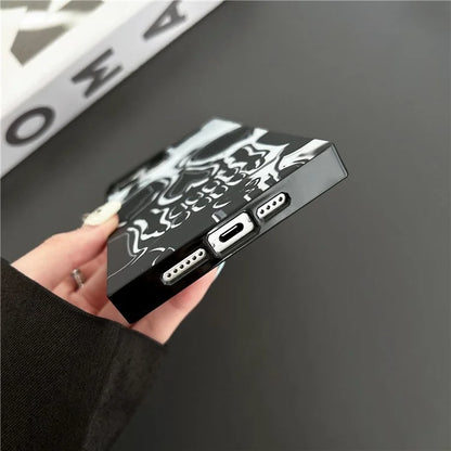 For iPhone 15 Pro Matte Case Pattern TPU Flexible Phone Cover Square Edge