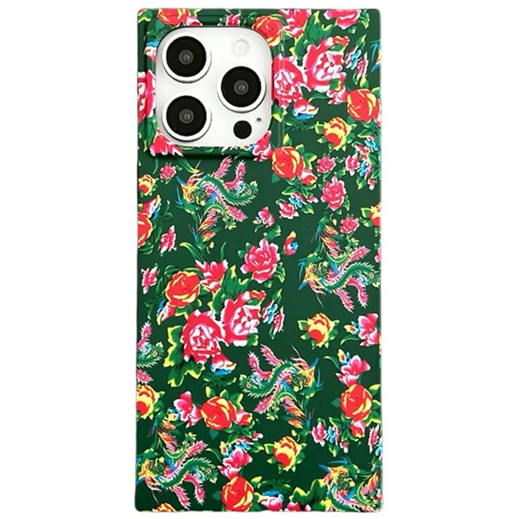 For iPhone 14 Pro Case Aesthetic Square Pattern TPU Matte Phone Cover