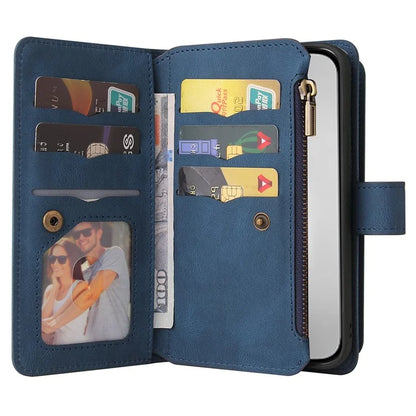 KT Multi-Functional Series-2 For iPhone 16 Pro Max Case Skin-Touch Zipper Wallet Leather Smartphone Cover