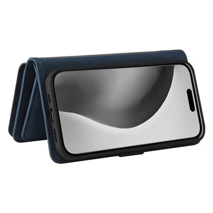 KT Multi-Functional Series-2 For iPhone 16 Pro Max Case Skin-Touch Zipper Wallet Leather Smartphone Cover