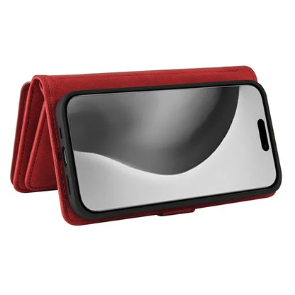 KT Multi-Functional Series-2 For iPhone 16 Pro Max Case Skin-Touch Zipper Wallet Leather Smartphone Cover