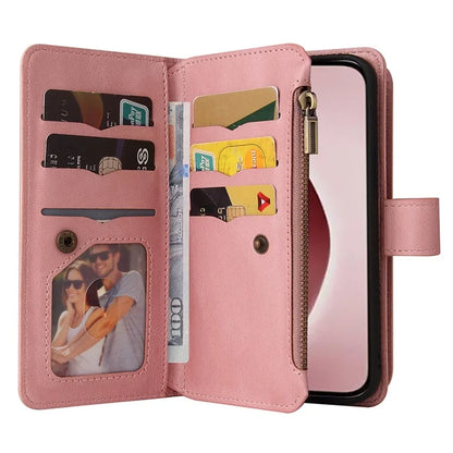 KT Multi-Functional Series-2 For iPhone 16 Pro Case Zipper Wallet Anti-Fall Leather Phone Cover