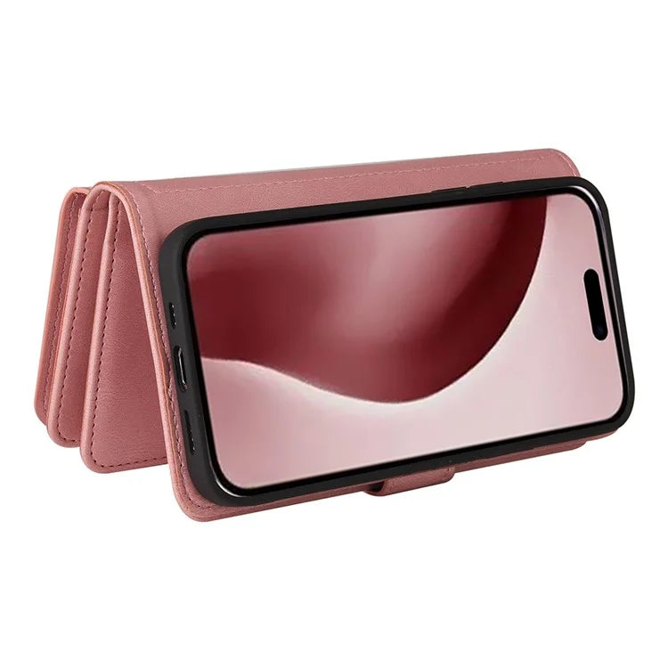 KT Multi-Functional Series-2 For iPhone 16 Pro Case Zipper Wallet Anti-Fall Leather Phone Cover