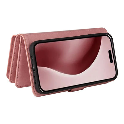 KT Multi-Functional Series-2 For iPhone 16 Pro Case Zipper Wallet Anti-Fall Leather Phone Cover
