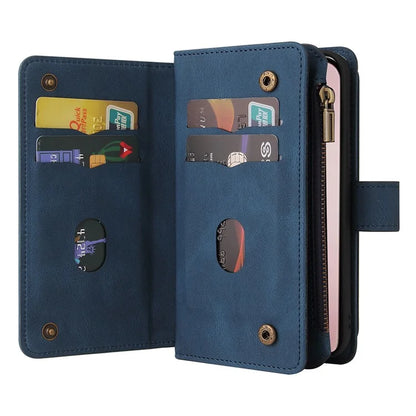KT Multi-Functional Series-2 For iPhone 16 Pro Case Zipper Wallet Anti-Fall Leather Phone Cover