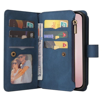 KT Multi-Functional Series-2 For iPhone 16 Pro Case Zipper Wallet Anti-Fall Leather Phone Cover