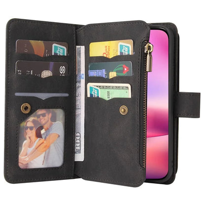 KT Multi-Functional Series-2 For iPhone 16 Case Skin-Touch Drop-Proof Leather Wallet Phone Cover