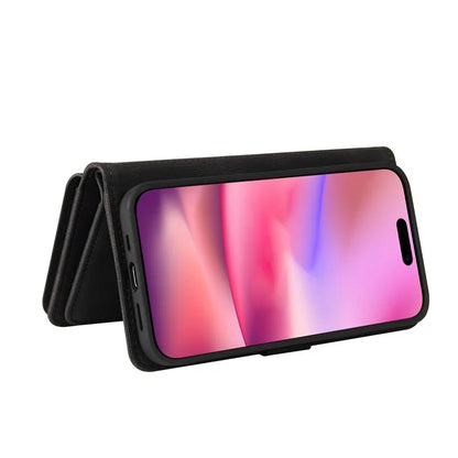 KT Multi-Functional Series-2 For iPhone 16 Case Skin-Touch Drop-Proof Leather Wallet Phone Cover