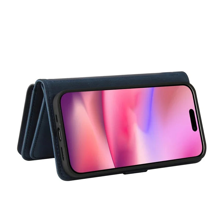 KT Multi-Functional Series-2 For iPhone 16 Case Skin-Touch Drop-Proof Leather Wallet Phone Cover