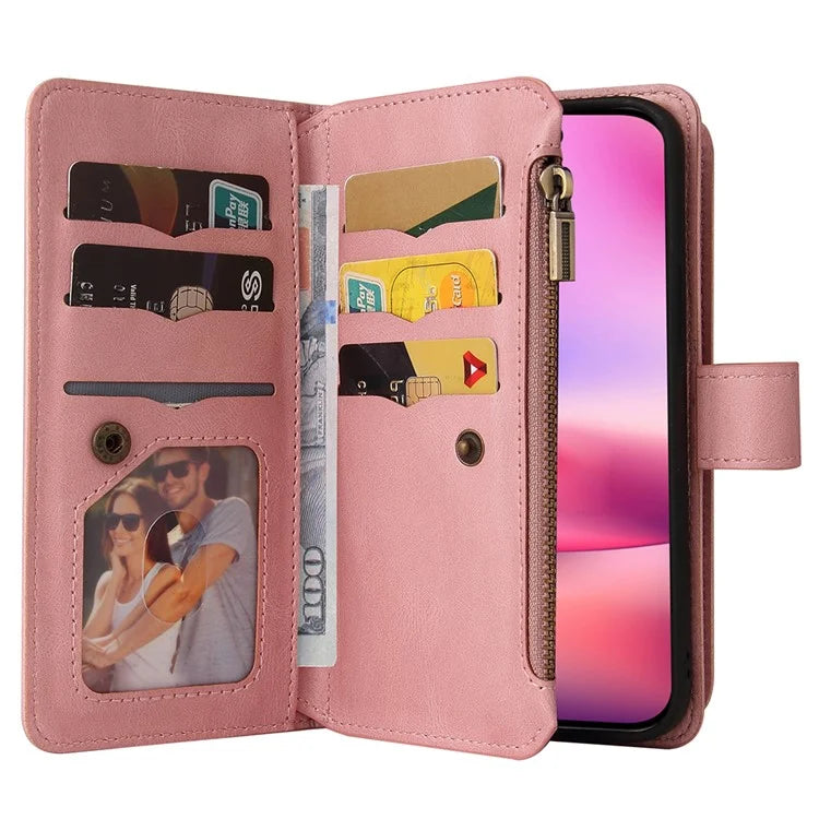 KT Multi-Functional Series-2 For iPhone 16 Case Skin-Touch Drop-Proof Leather Wallet Phone Cover