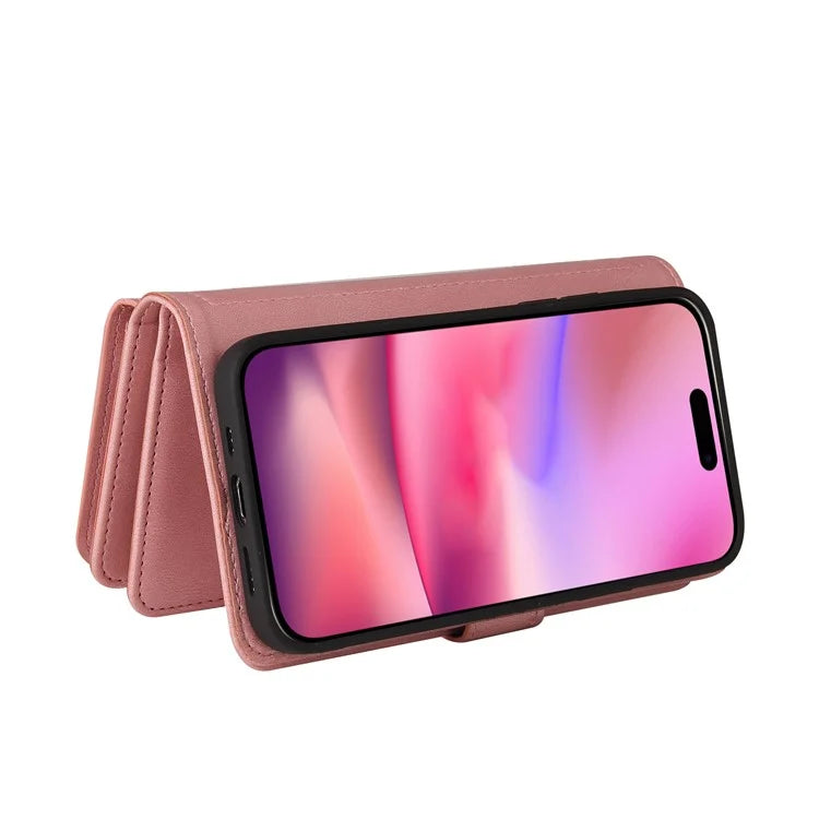KT Multi-Functional Series-2 For iPhone 16 Case Skin-Touch Drop-Proof Leather Wallet Phone Cover