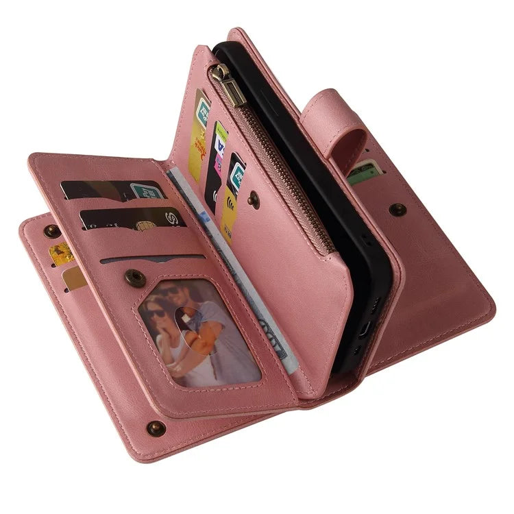 KT Multi-Functional Series-2 For iPhone 16 Case Skin-Touch Drop-Proof Leather Wallet Phone Cover